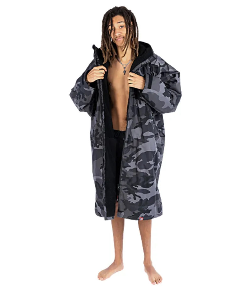 Dryrobe Adult Advance Long Sleeve Change Robe V3 S Black Camo/Black-1